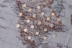 GOLD 40 x Engraved Travel Charm - Traveller Charms