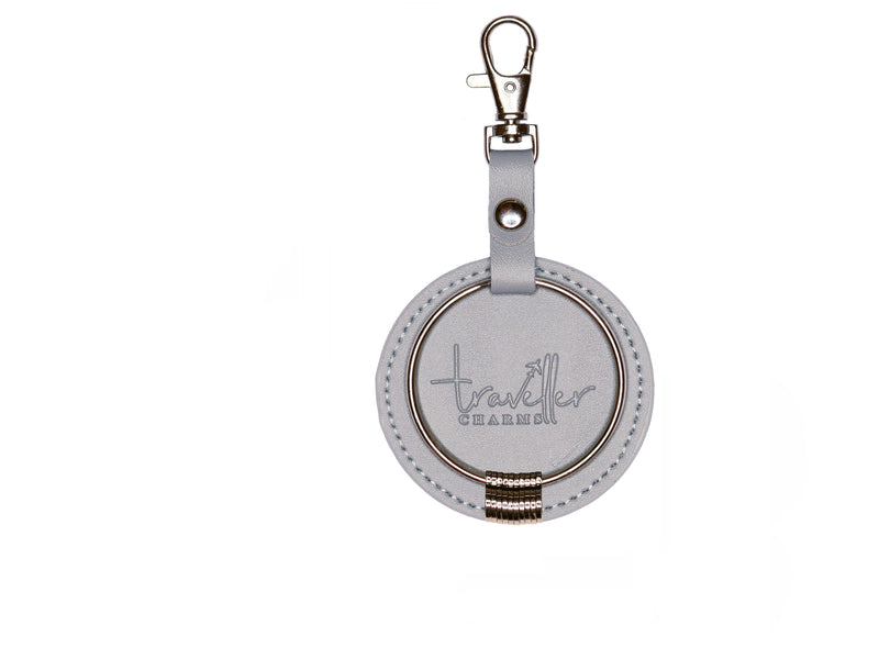SILVER Starter Set - Key Chain & 10 Engraved Travel Charms - Traveller Charms
